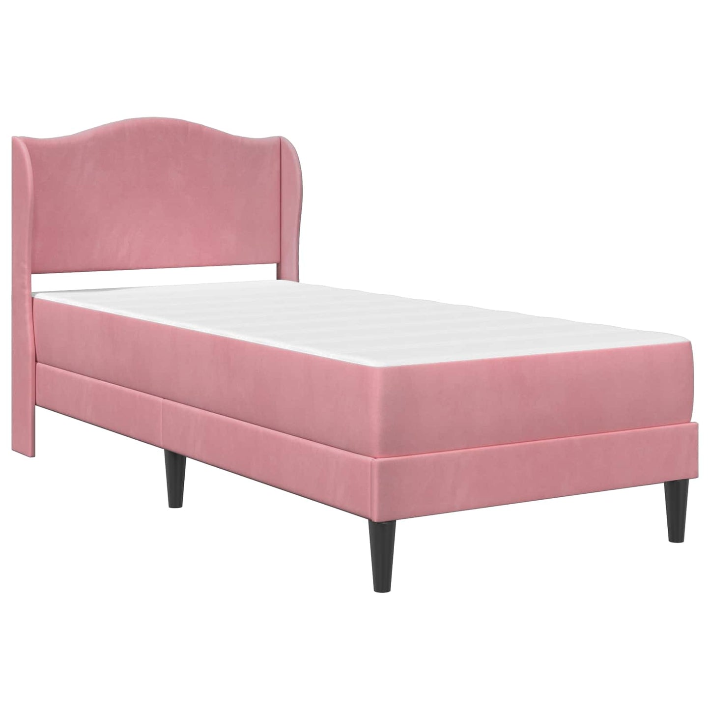 vidaXL Σκελετός Κρεβατιού με κεφαλάρι Ροζ 90 x 190 cm Βελούδο