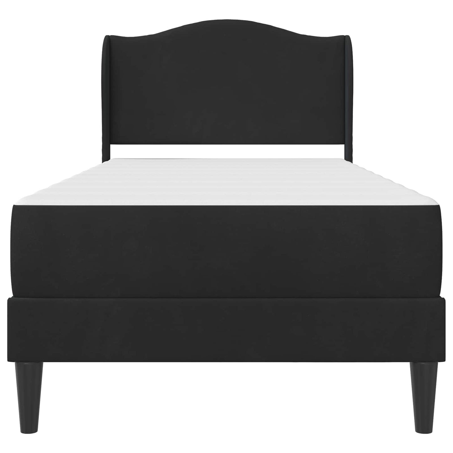 vidaXL Σκελετός Κρεβατιού με κεφαλάρι Μαύρο 90 x 200 cm Βελούδο