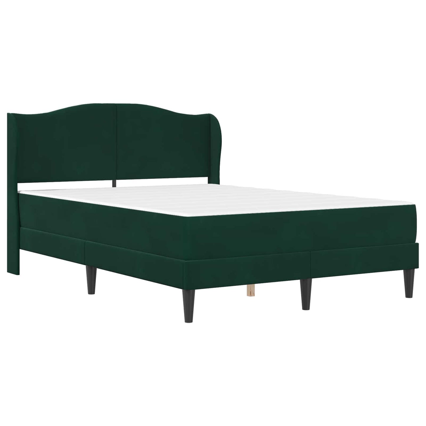 vidaXL Σκελετός Κρεβατιού Σκούρο Πράσινο 140 x 190 cm Βελούδο