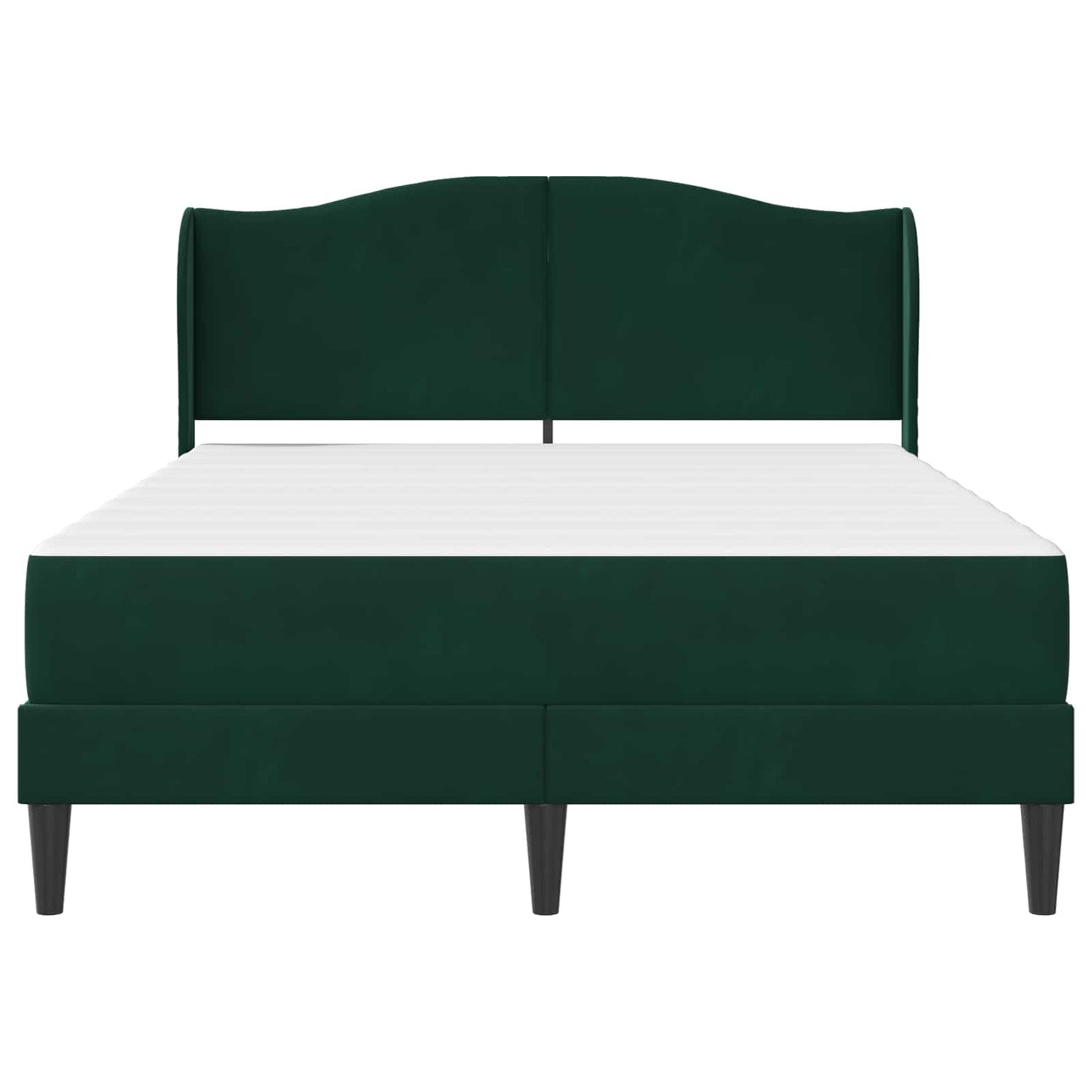 vidaXL Σκελετός Κρεβατιού Σκούρο Πράσινο 140 x 190 cm Βελούδο
