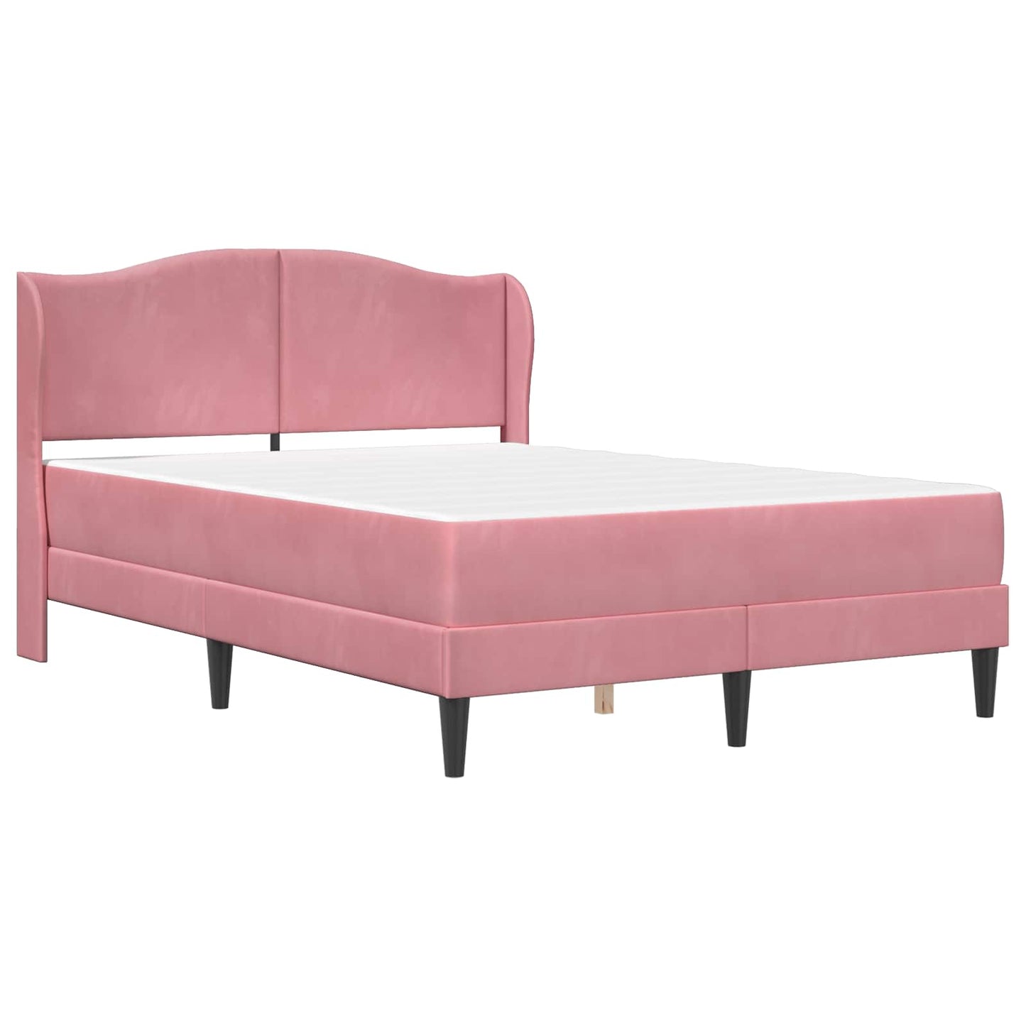 vidaXL Σκελετός Κρεβατιού με κεφαλάρι Ροζ 160 x 200 cm Βελούδο