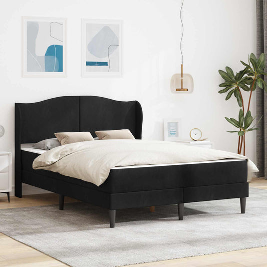 vidaXL Σκελετός Κρεβατιού με κεφαλάρι Μαύρο 160 x 200 cm Βελούδο