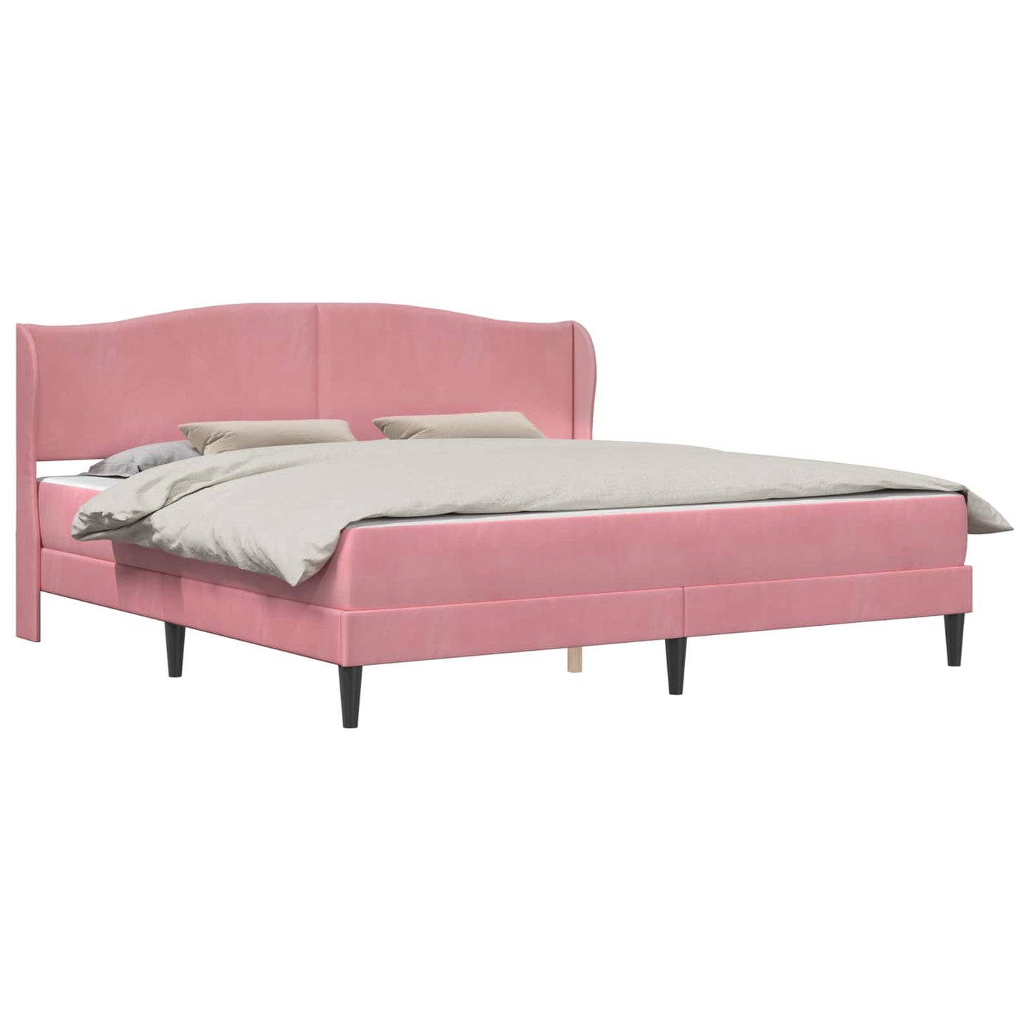 vidaXL Σκελετός Κρεβατιού με κεφαλάρι Ροζ 180 x 200 cm Βελούδο