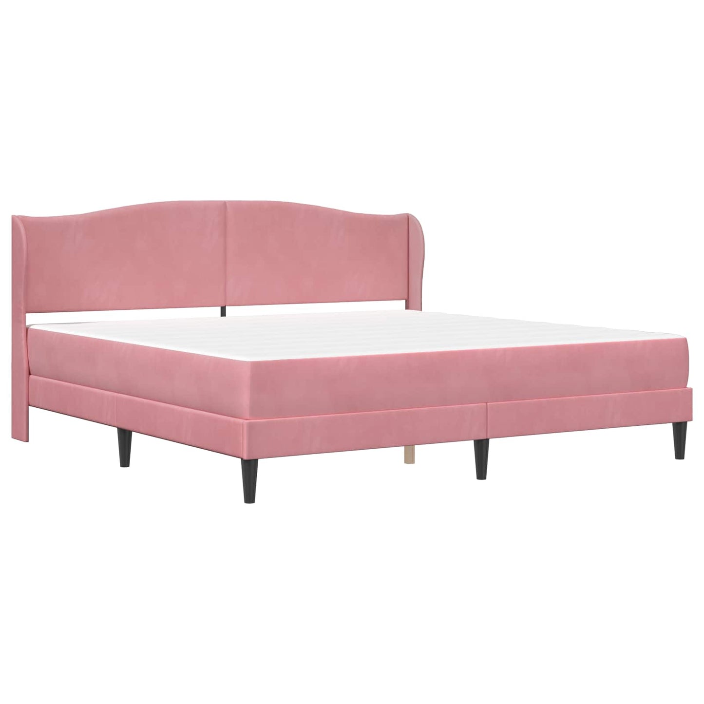 vidaXL Σκελετός Κρεβατιού με κεφαλάρι Ροζ 180 x 200 cm Βελούδο