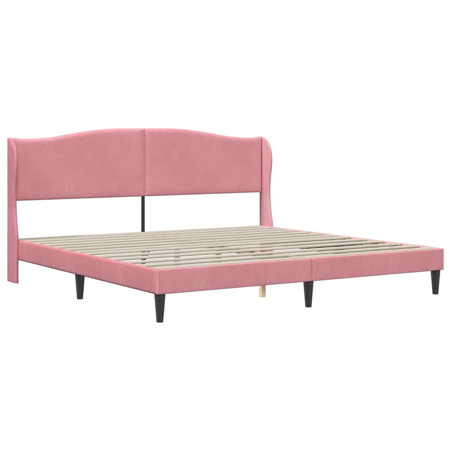 vidaXL Σκελετός Κρεβατιού με κεφαλάρι Ροζ 180 x 200 cm Βελούδο
