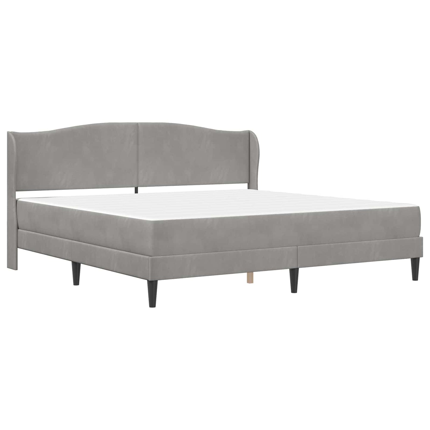vidaXL Σκελετός Κρεβατιού Ανοιχτό γκρι 200 x 200 cm Βελούδο