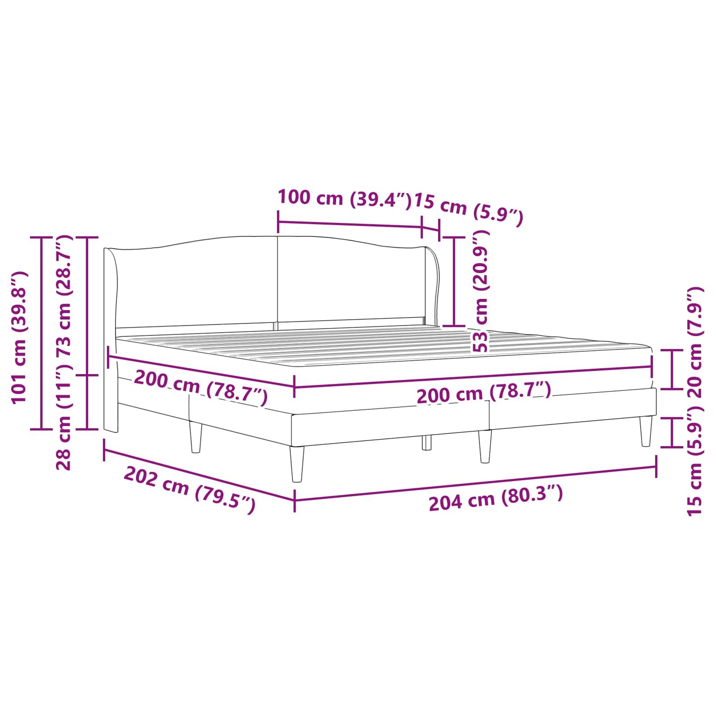 vidaXL Σκελετός Κρεβατιού με κεφαλάρι Μαύρο 200 x 200 cm Βελούδο