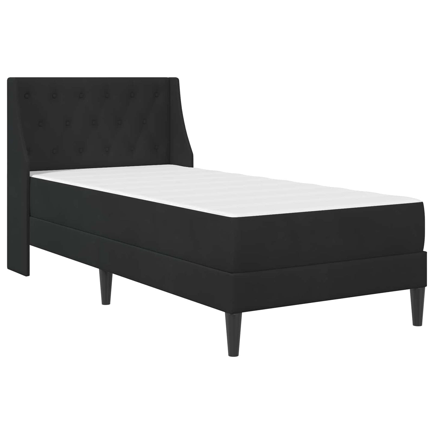 vidaXL Σκελετός κρεβατιού με στρώμα Μαύρο 90 x 190 cm Βελούδο