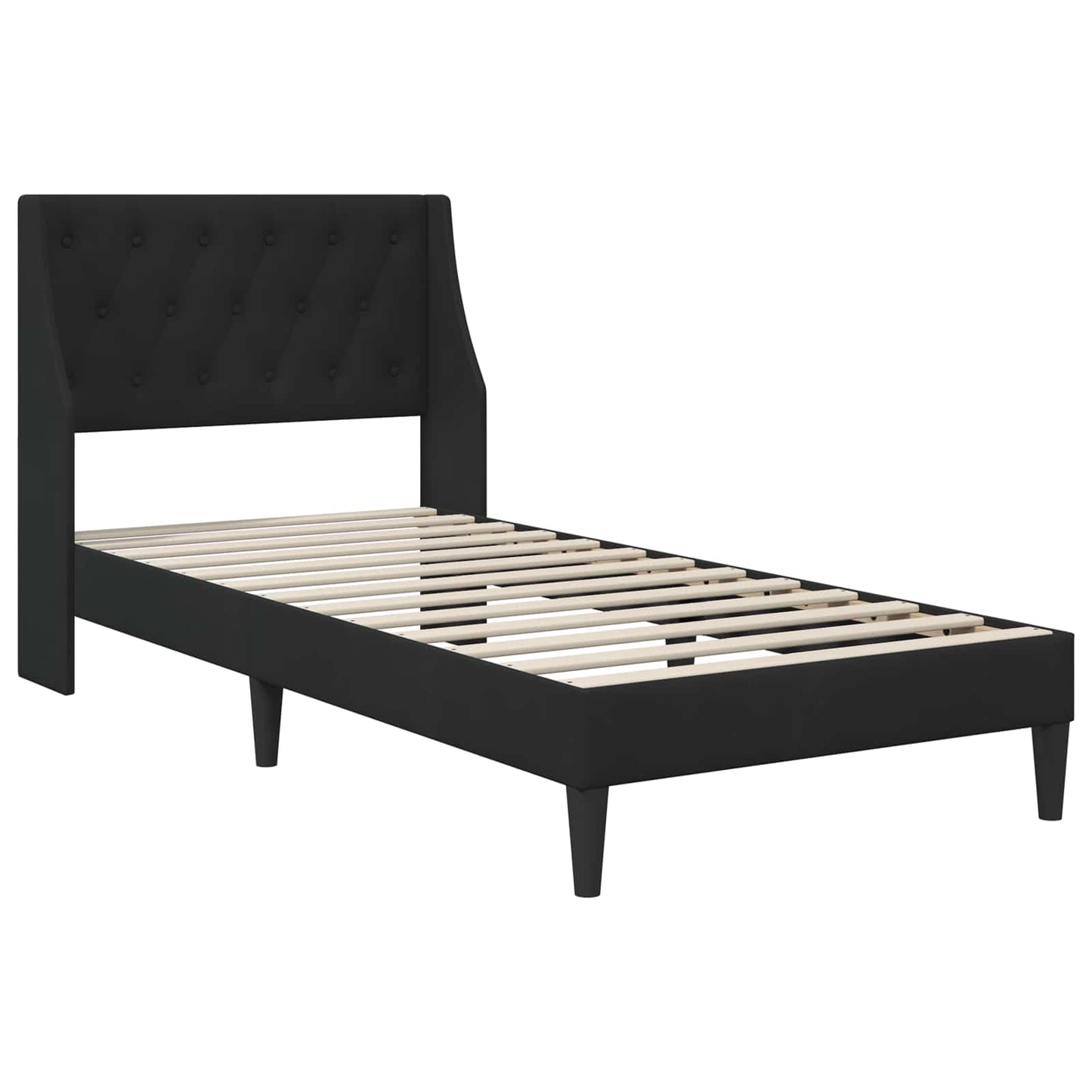 vidaXL Σκελετός κρεβατιού με στρώμα Μαύρο 90 x 190 cm Βελούδο