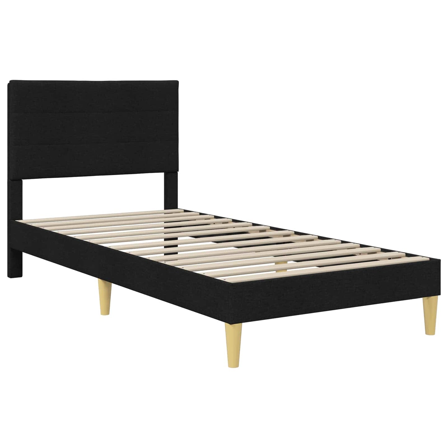 vidaXL Σκελετός κρεβατιού με στρώμα Μαύρο 90 x 190 cm ύφασμα