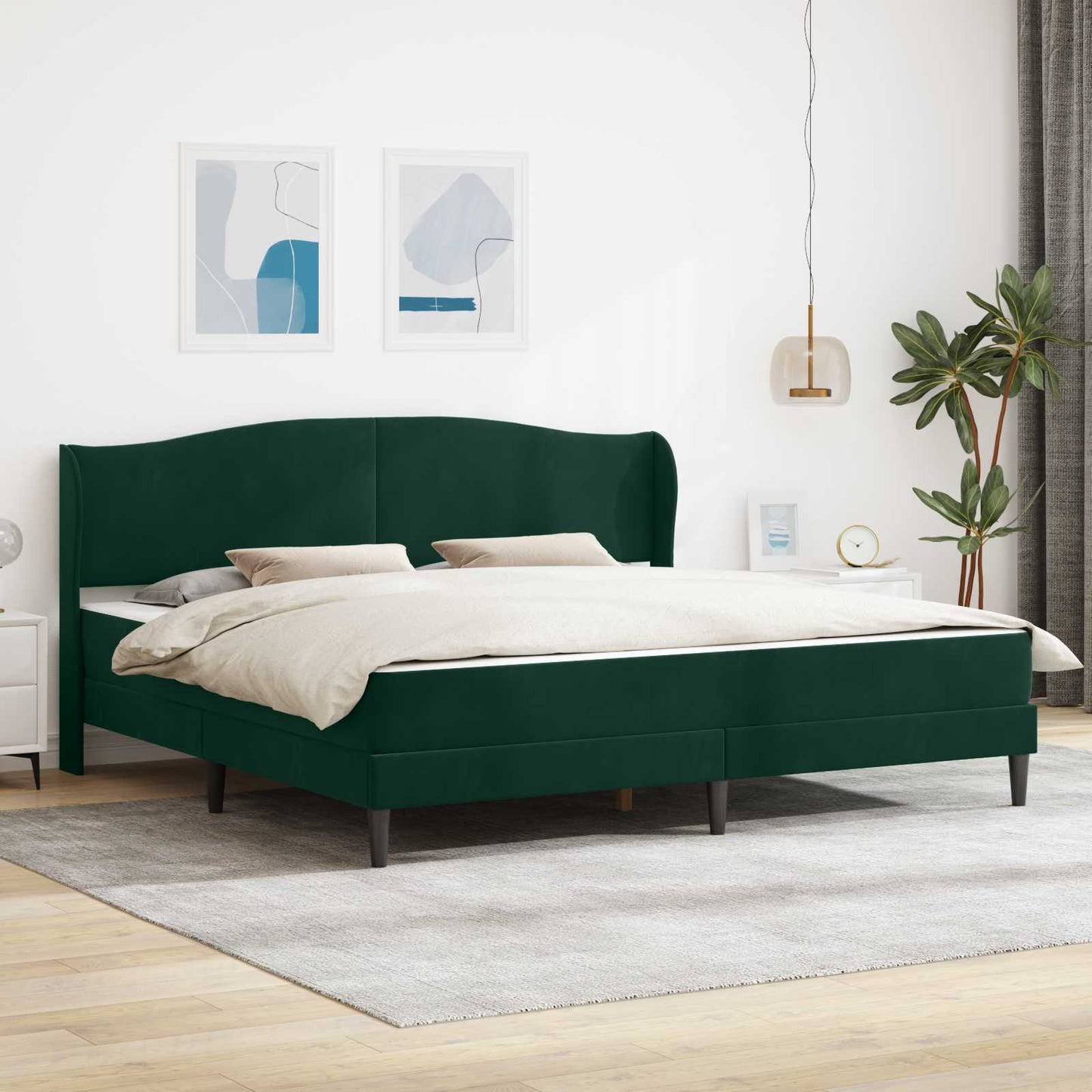 vidaXL Σκελετός Κρεβατιού με κεφαλάρι Μαύρο 180 x 200 cm Βελούδο