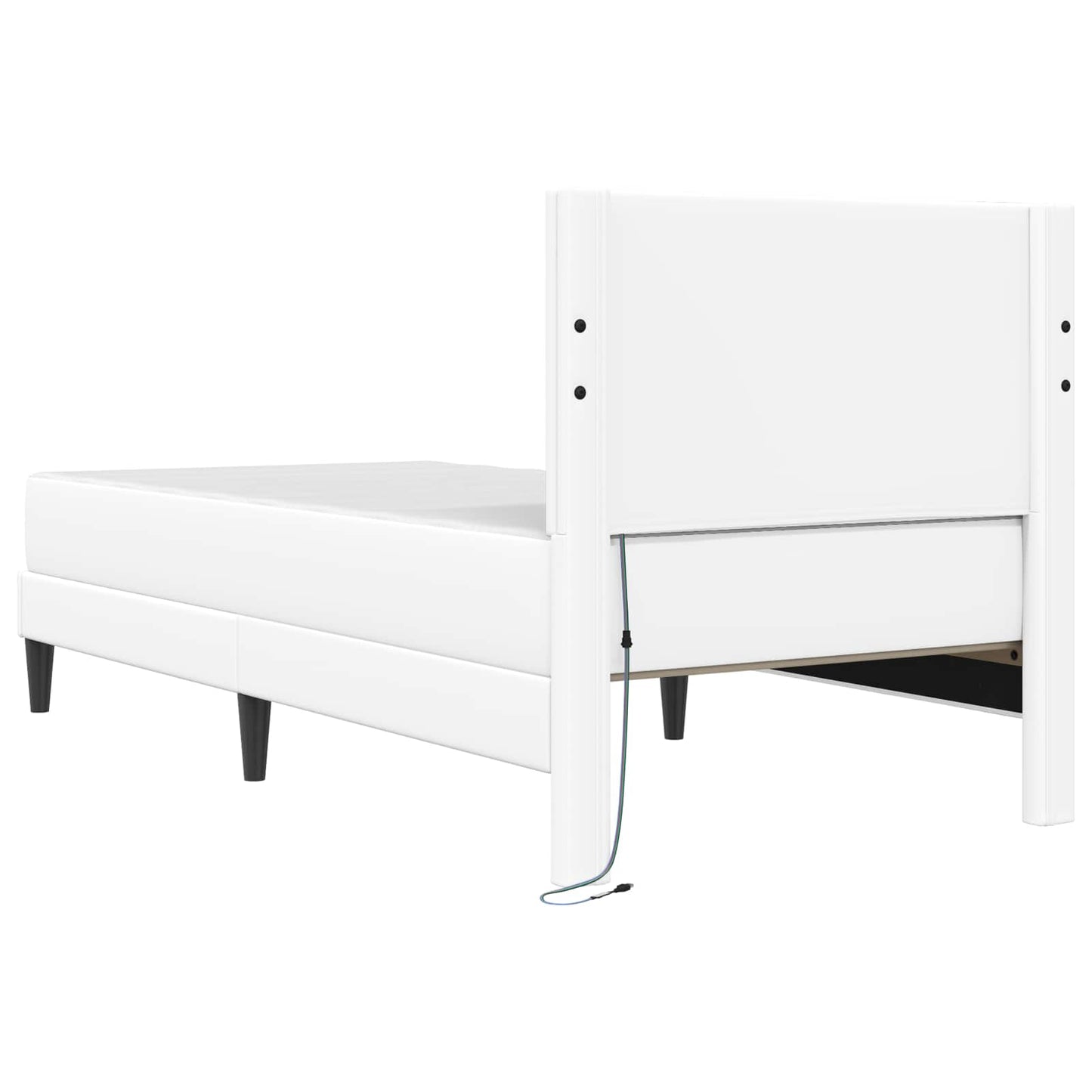 vidaXL Σκελετός Κρεβατιού με κεφαλάρι Λευκό 90 x 190 cm Τεχνητό Δέρμα