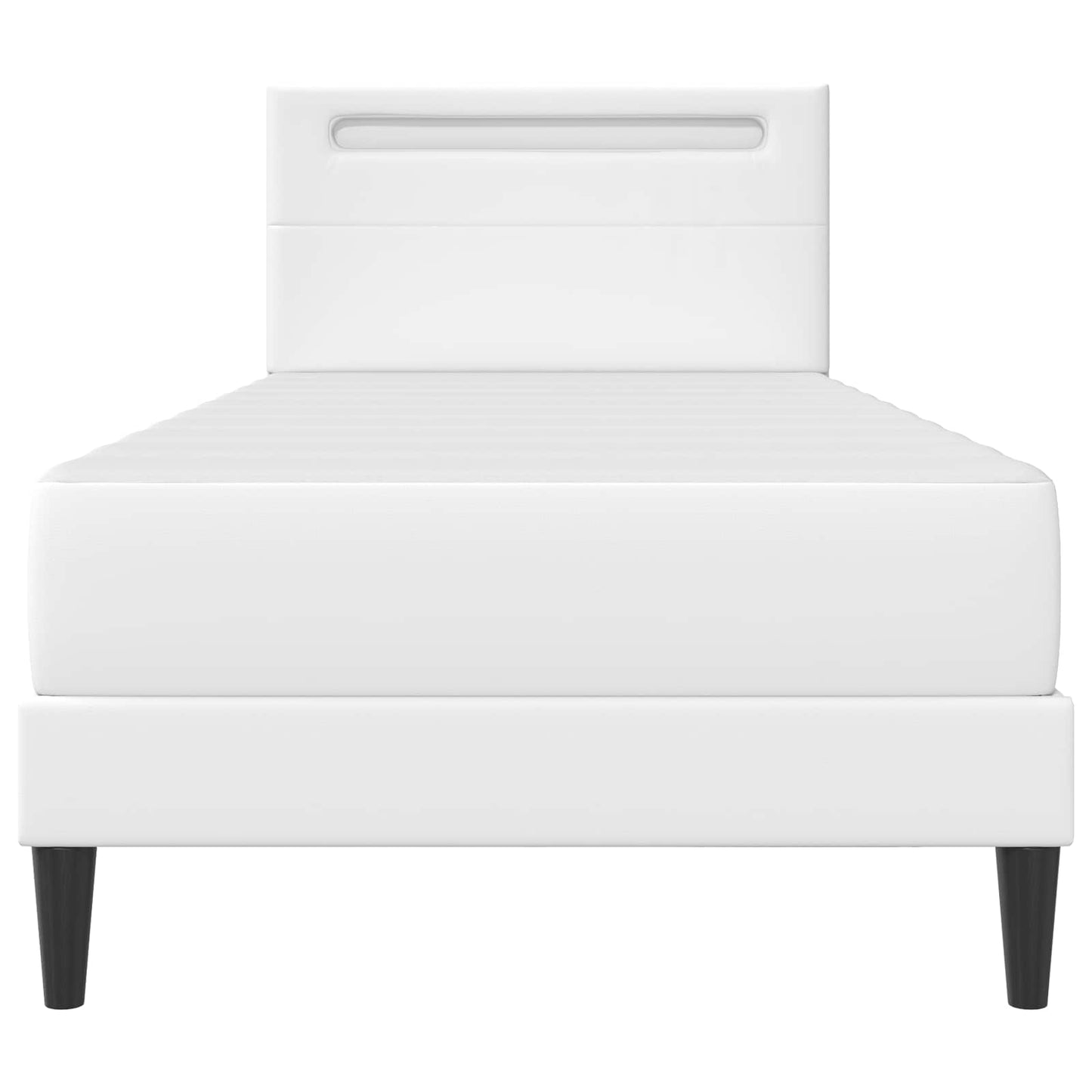 vidaXL Σκελετός Κρεβατιού με κεφαλάρι Λευκό 90 x 190 cm Τεχνητό Δέρμα