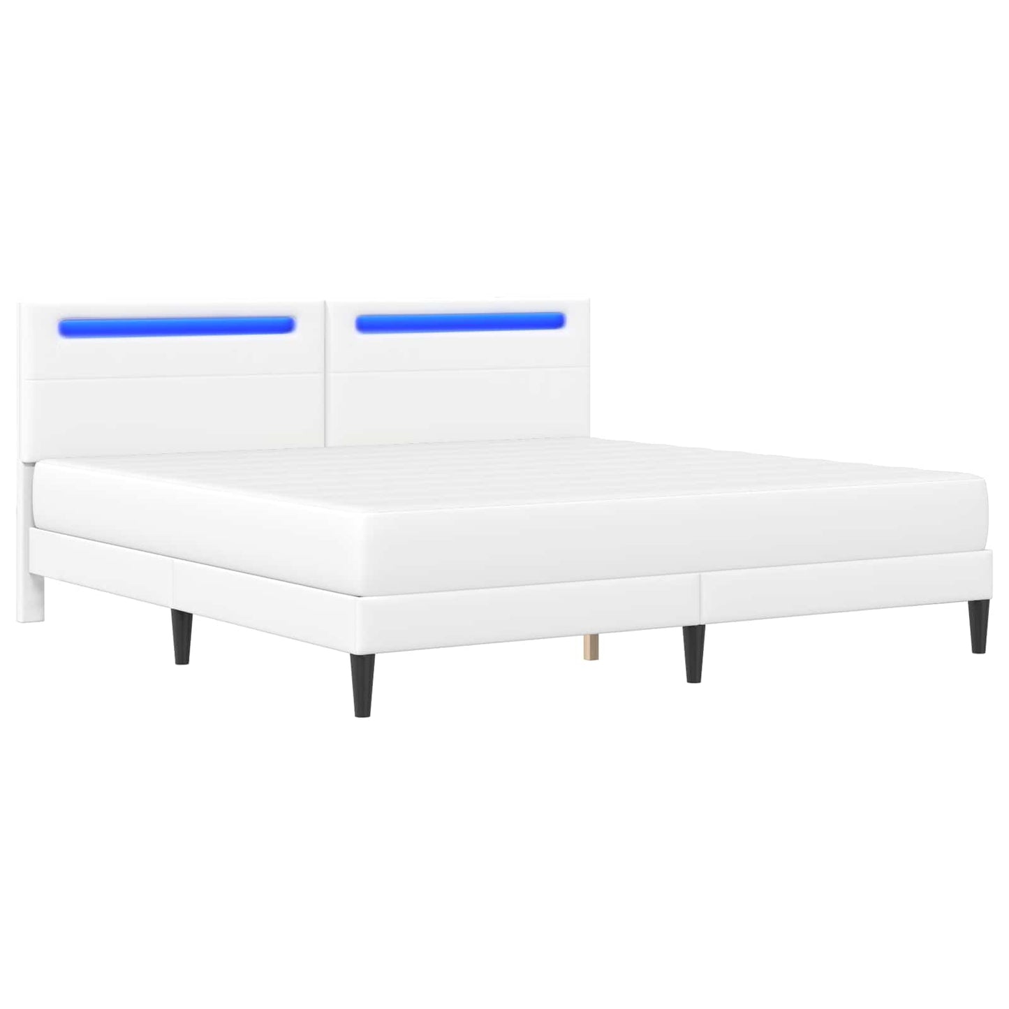 vidaXL Σκελετός Κρεβατιού με κεφαλάρι Λευκό 180 x 200 cm Τεχνητό Δέρμα