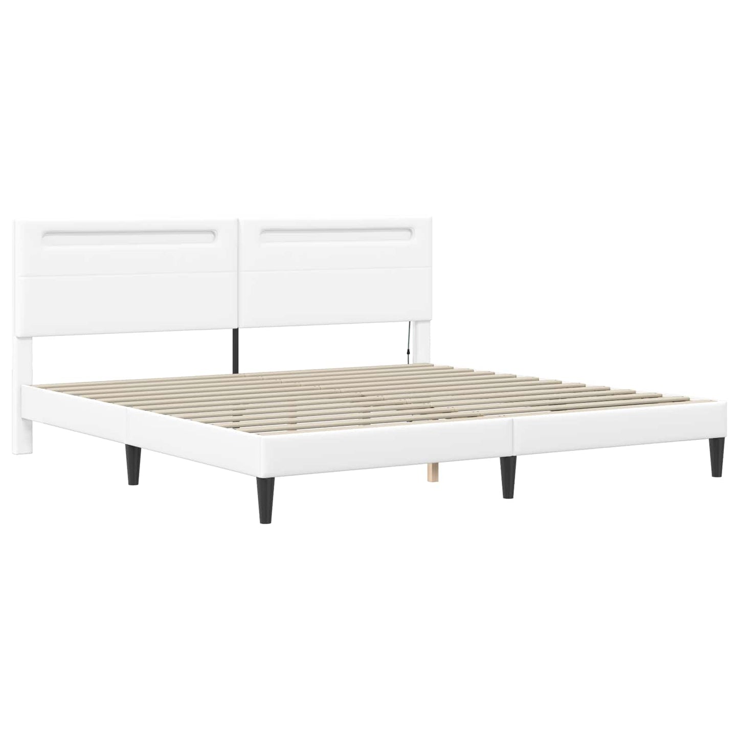 vidaXL Σκελετός Κρεβατιού με κεφαλάρι Λευκό 180 x 200 cm Τεχνητό Δέρμα