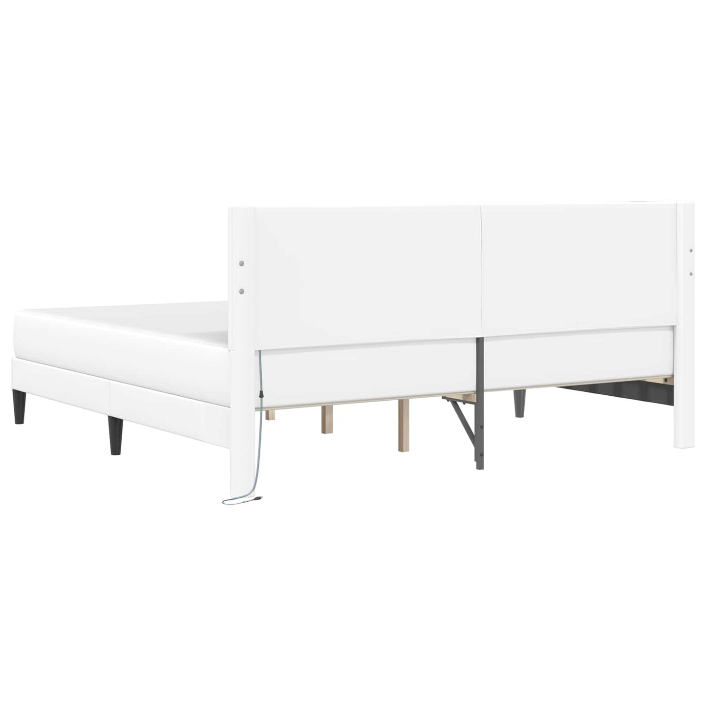 vidaXL Σκελετός Κρεβατιού με κεφαλάρι Λευκό 180 x 200 cm Τεχνητό Δέρμα