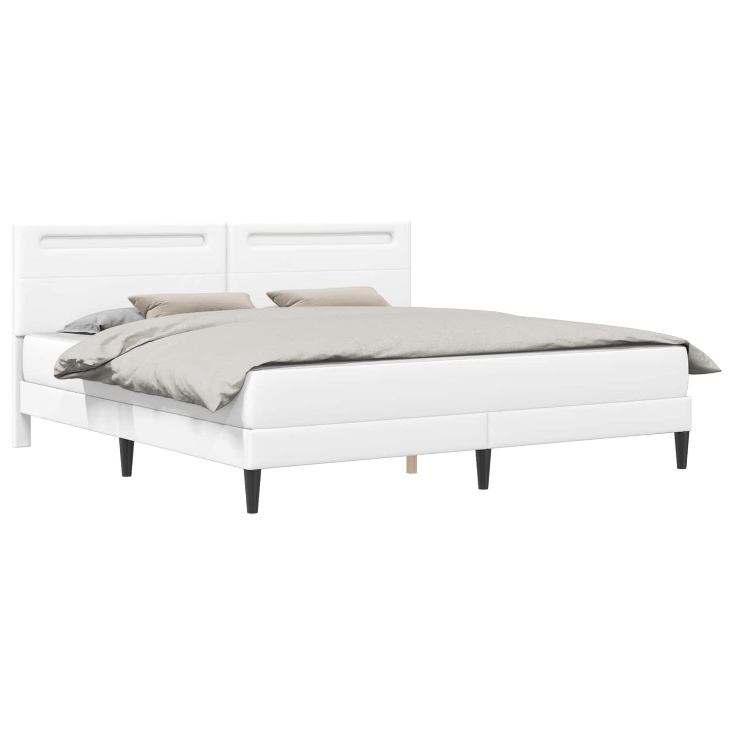 vidaXL Σκελετός Κρεβατιού με κεφαλάρι Λευκό 180 x 200 cm Τεχνητό Δέρμα