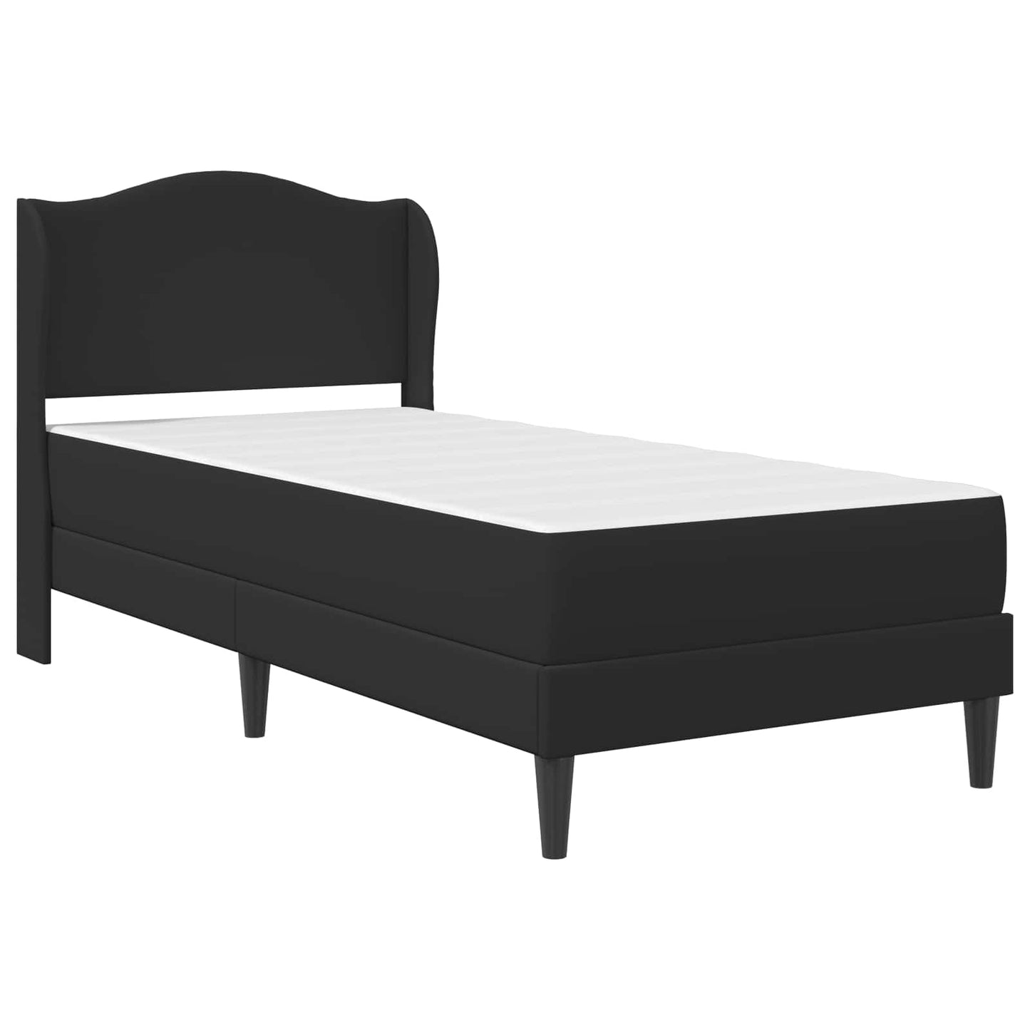 vidaXL Σκελετός Κρεβατιού με κεφαλάρι Μαύρο 90 x 190 cm Τεχνητό Δέρμα