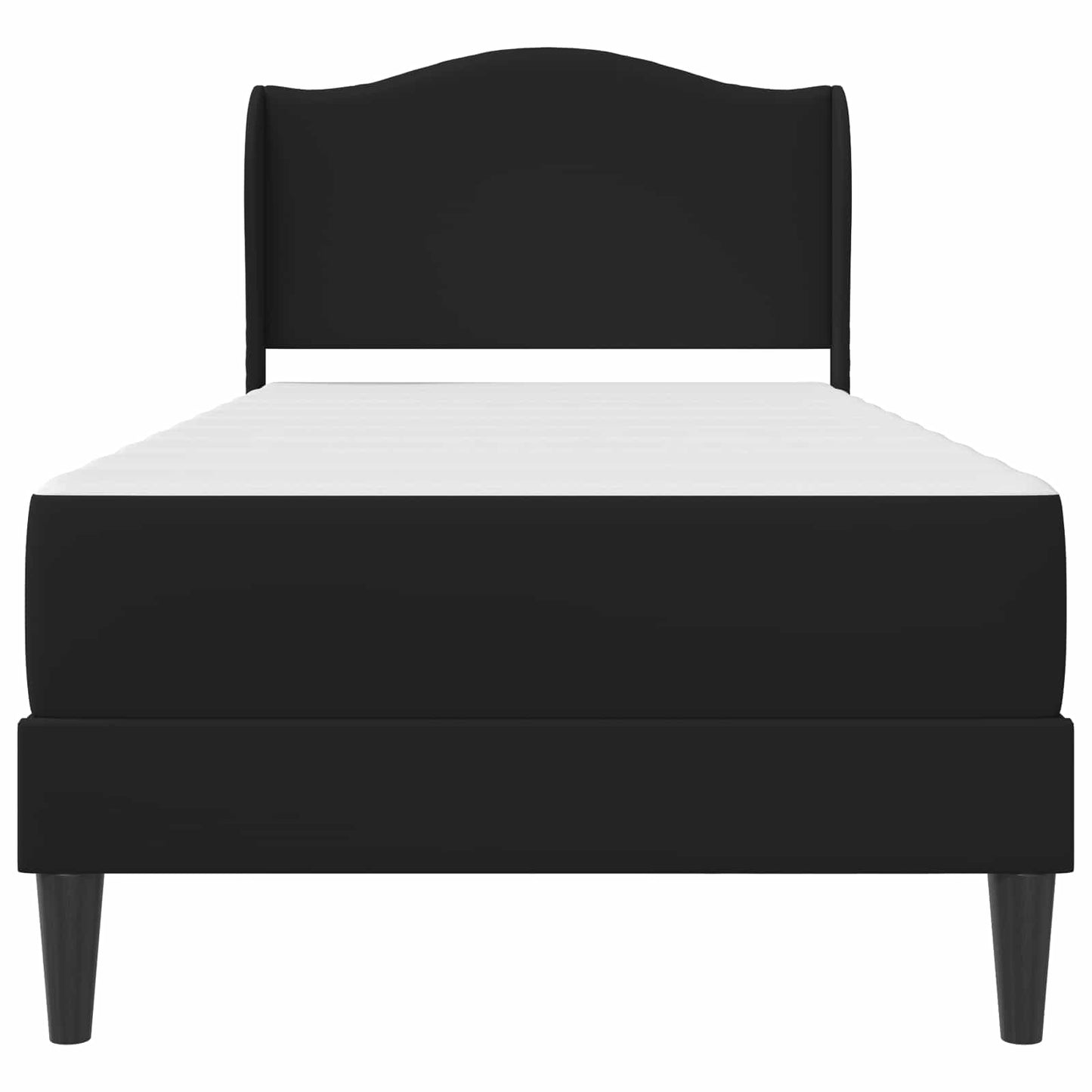 vidaXL Σκελετός Κρεβατιού με κεφαλάρι Μαύρο 90 x 190 cm Τεχνητό Δέρμα