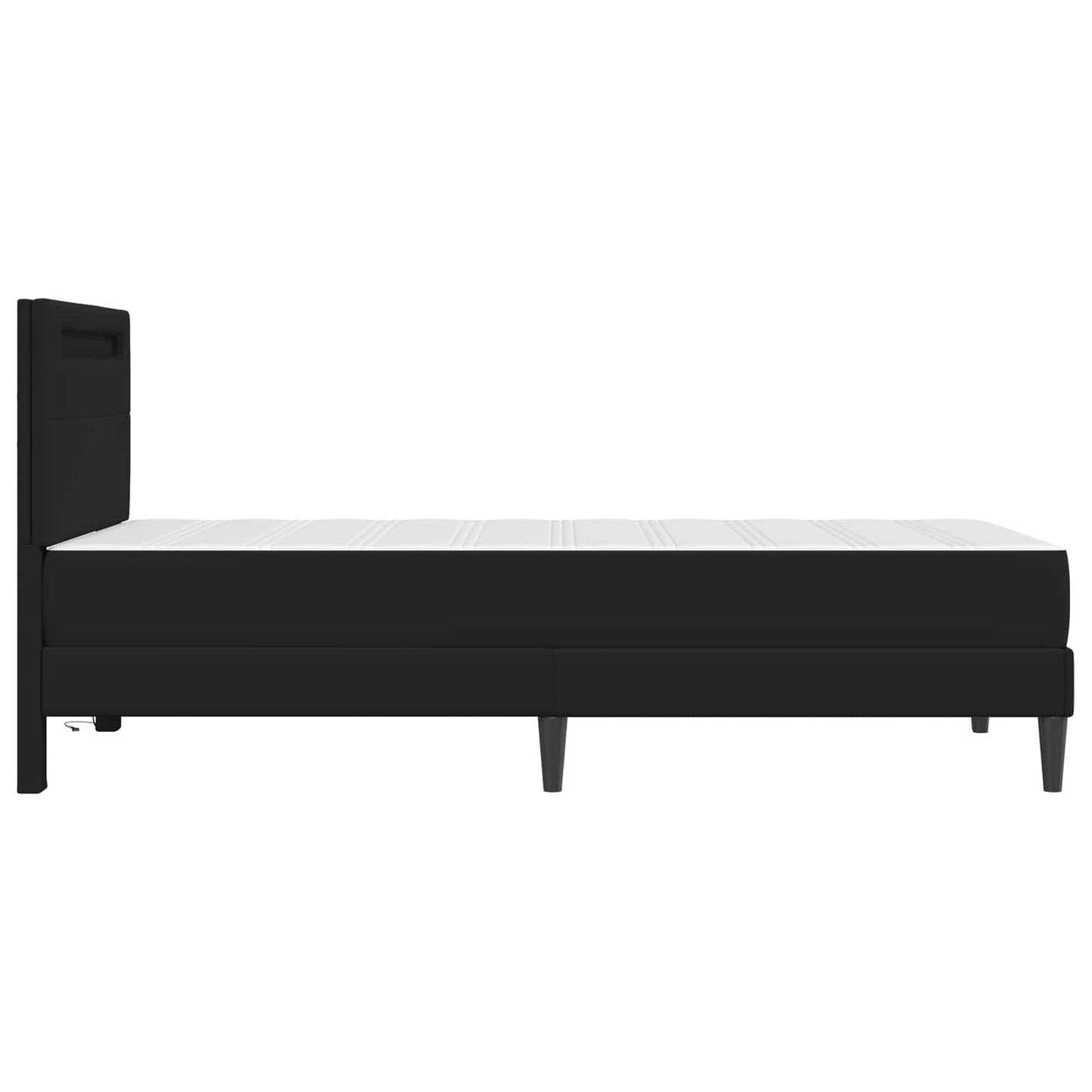 vidaXL Σκελετός Κρεβατιού με κεφαλάρι Μαύρο 90 x 190 cm Τεχνητό Δέρμα