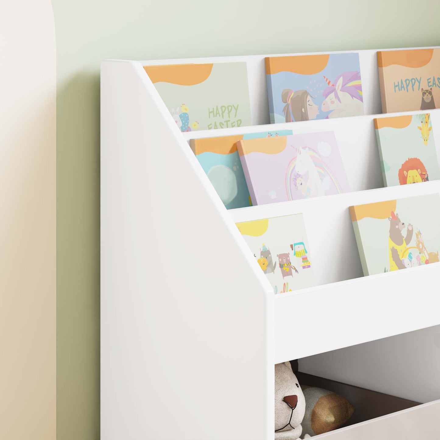 vidaXL Βιβλιοθήκη Παιδιών Λευκό 72,5 x 29,5 x 69 εκ Επεξεργασμένο ξύλο