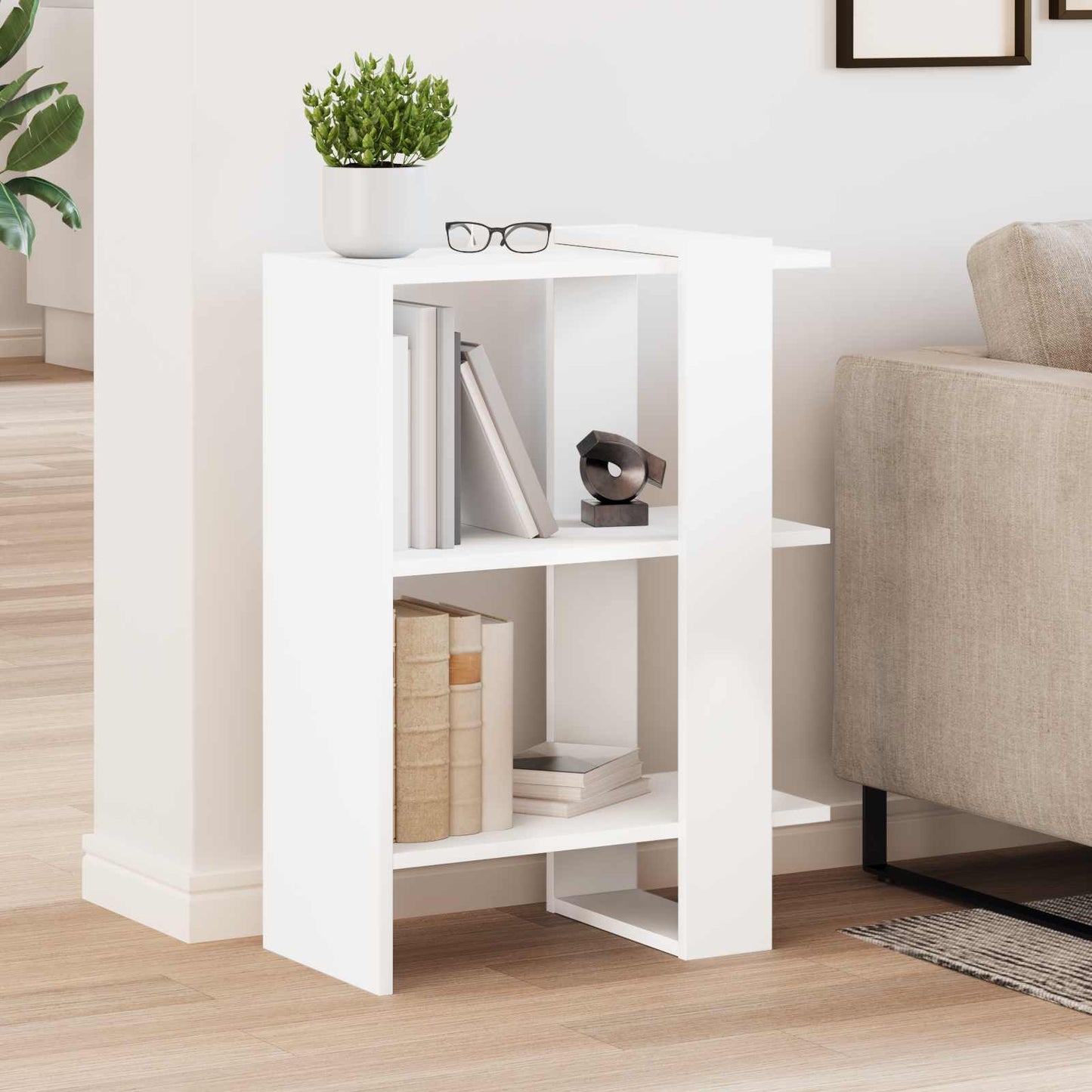 vidaXL Ράφι Βιβλίων Λευκό 52 x 25 x 71,5 εκ Επεξεργασμένο ξύλο