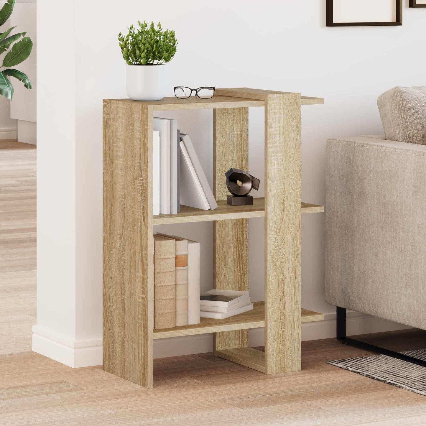 vidaXL Ράφι Βιβλίων Δρύς Sonoma 52 x 25 x 71,5 εκ Επεξεργασμένο ξύλο