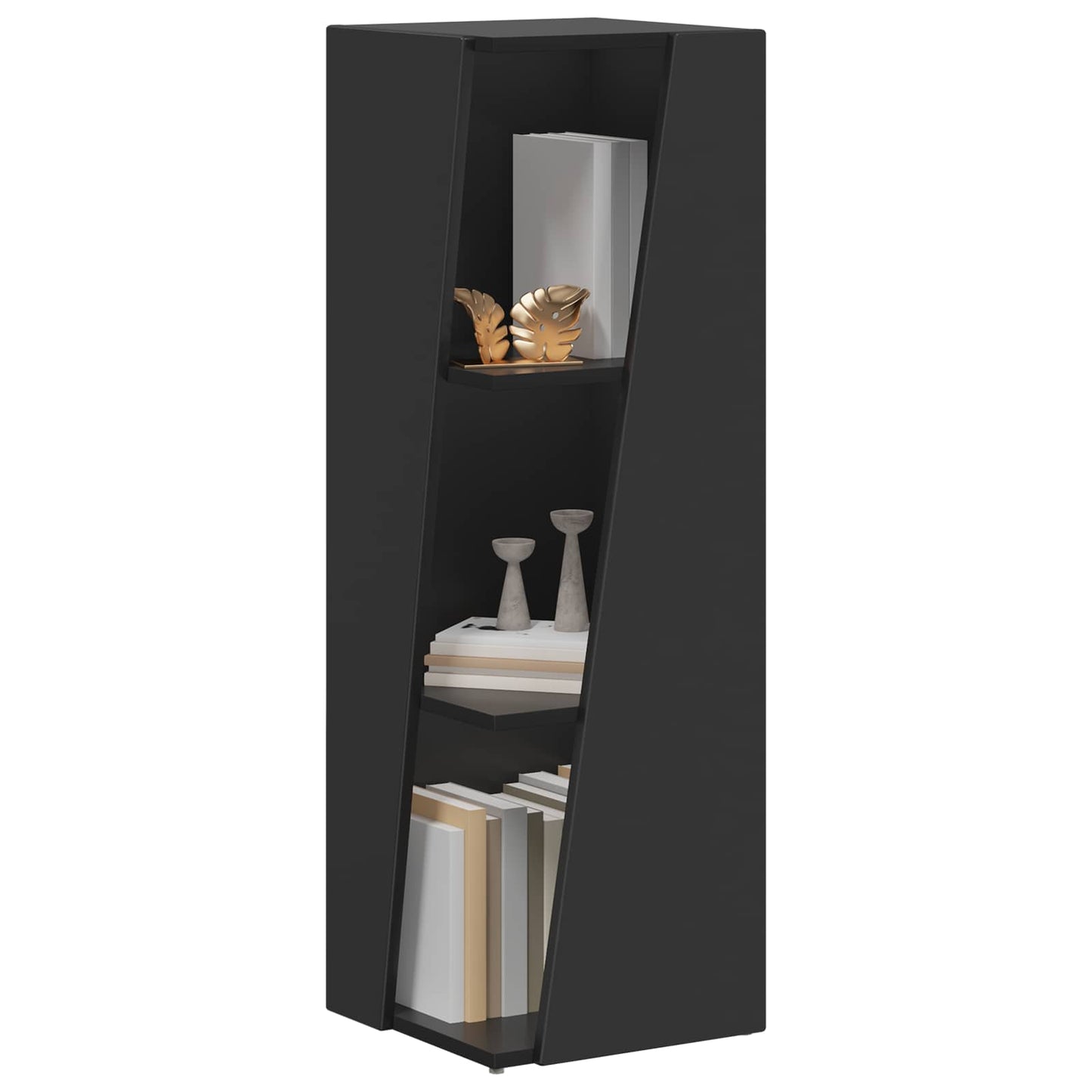 vidaXL Πλευρικό Ράφι Μαύρο 33 x 32 x 100,5 εκ Επεξεργασμένο ξύλο