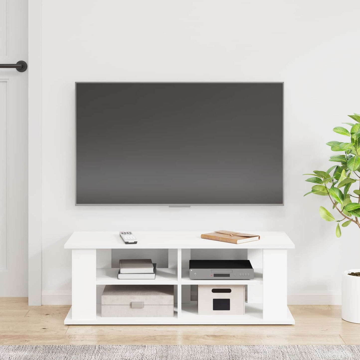 vidaXL Βάση τηλεόρασης Λευκό 96 x 35 x 33,5 εκ