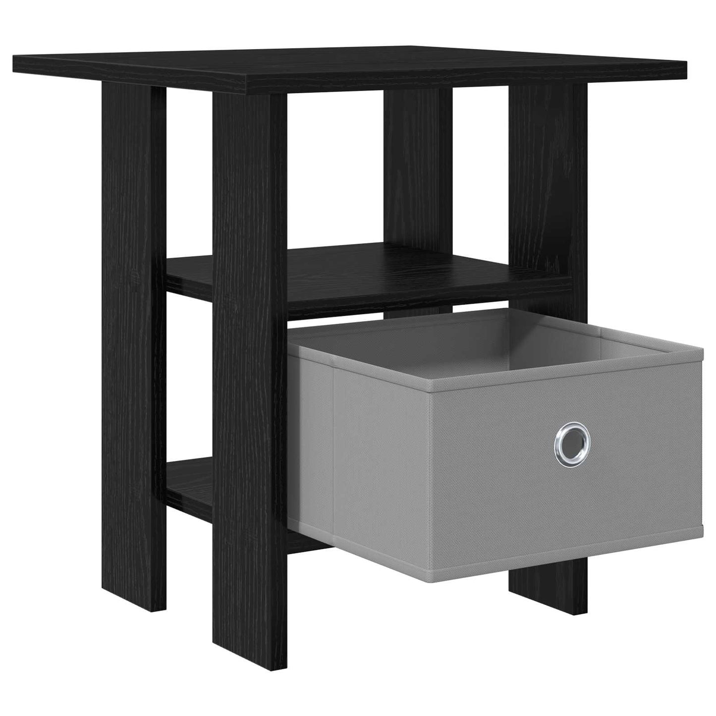 vidaXL Κομοδίνο 2 pcs Μαύρη Οξυά 41 x 40 x 45 εκ Επεξεργασμένο ξύλο