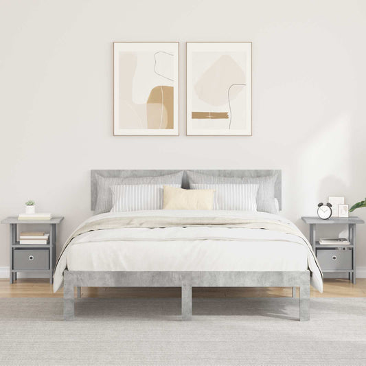 vidaXL Κομοδίνο με συρτάρι 2 pcs Σκυρόδεμα Γκρι 41 x 40 x 45 εκ