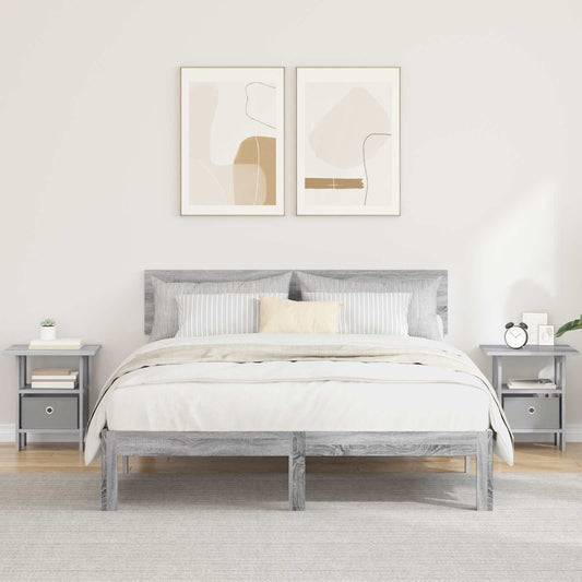 vidaXL Κομοδίνο 2 pcs Γκρίζο Σονομα 41 x 40 x 45 εκ Επεξεργασμένο ξύλο
