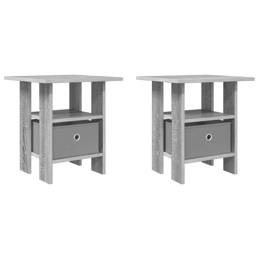 vidaXL Κομοδίνο 2 pcs Γκρίζο Σονομα 41 x 40 x 45 εκ Επεξεργασμένο ξύλο