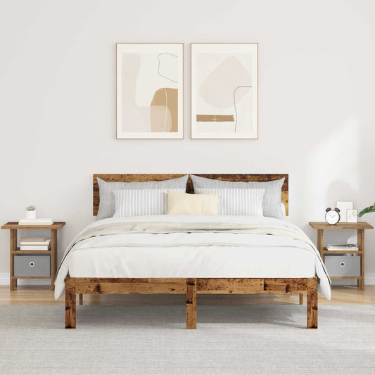 vidaXL Κομοδίνο 2 pcs Παλιό ξύλο 41 x 40 x 45 εκ Επεξεργασμένο ξύλο