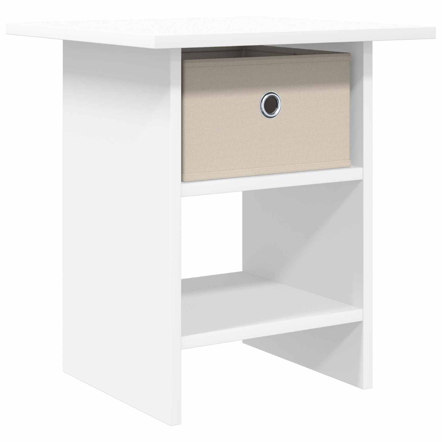 vidaXL Κομοδίνο με συρτάρι Λευκό 41 x 40 x 45 εκ Επεξεργασμένο ξύλο