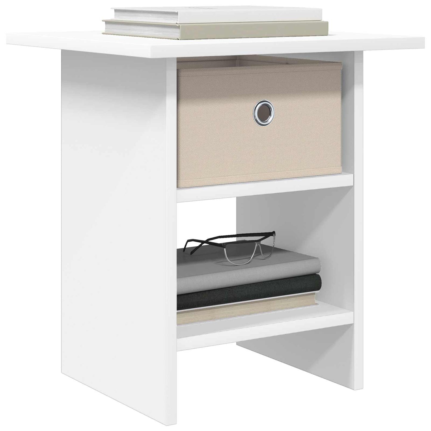 vidaXL Κομοδίνο 2 pcs Λευκό 41 x 40 x 45 εκ Επεξεργασμένο ξύλο