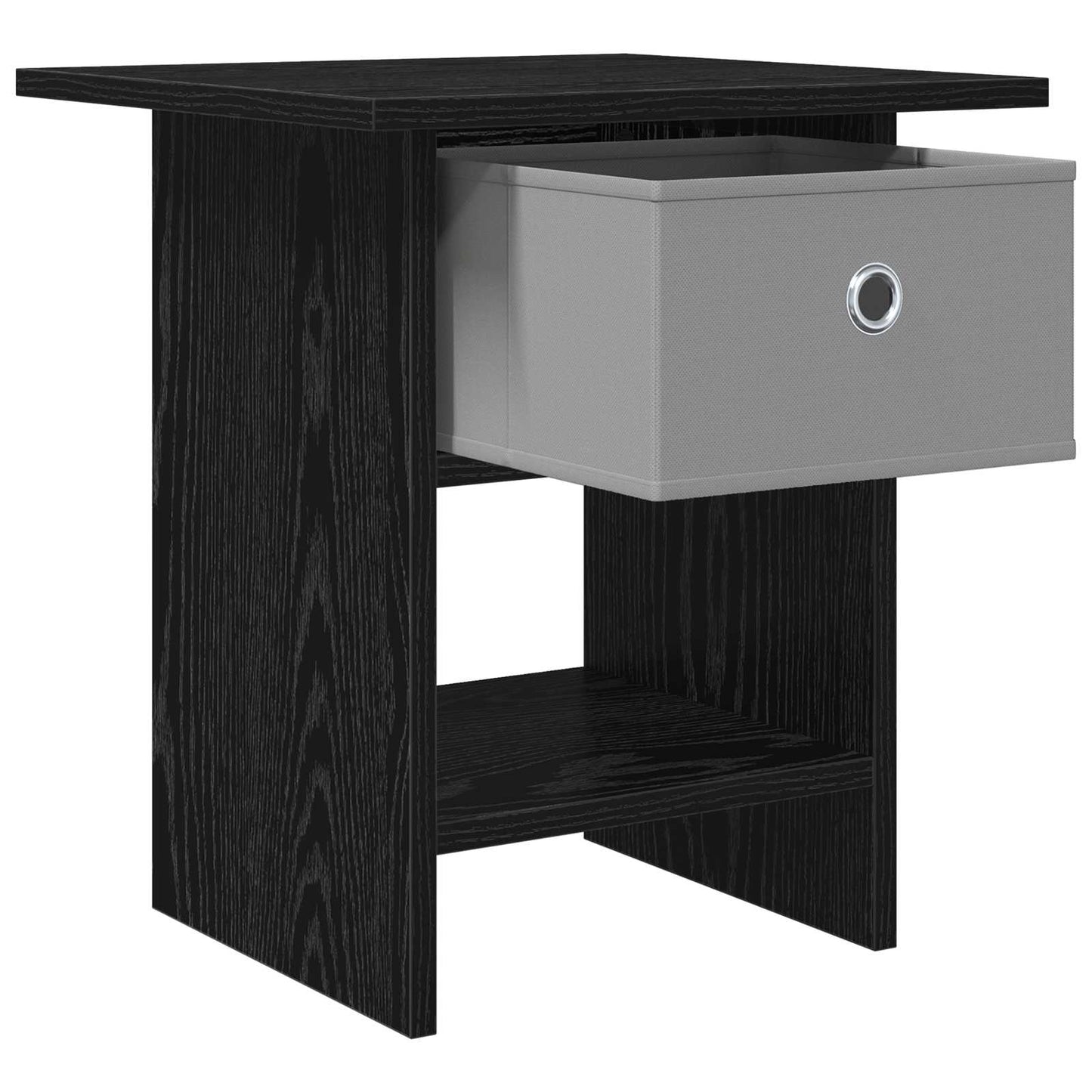 vidaXL Κομοδίνο 2 pcs Μαύρη Οξυά 41 x 40 x 45 εκ Επεξεργασμένο ξύλο