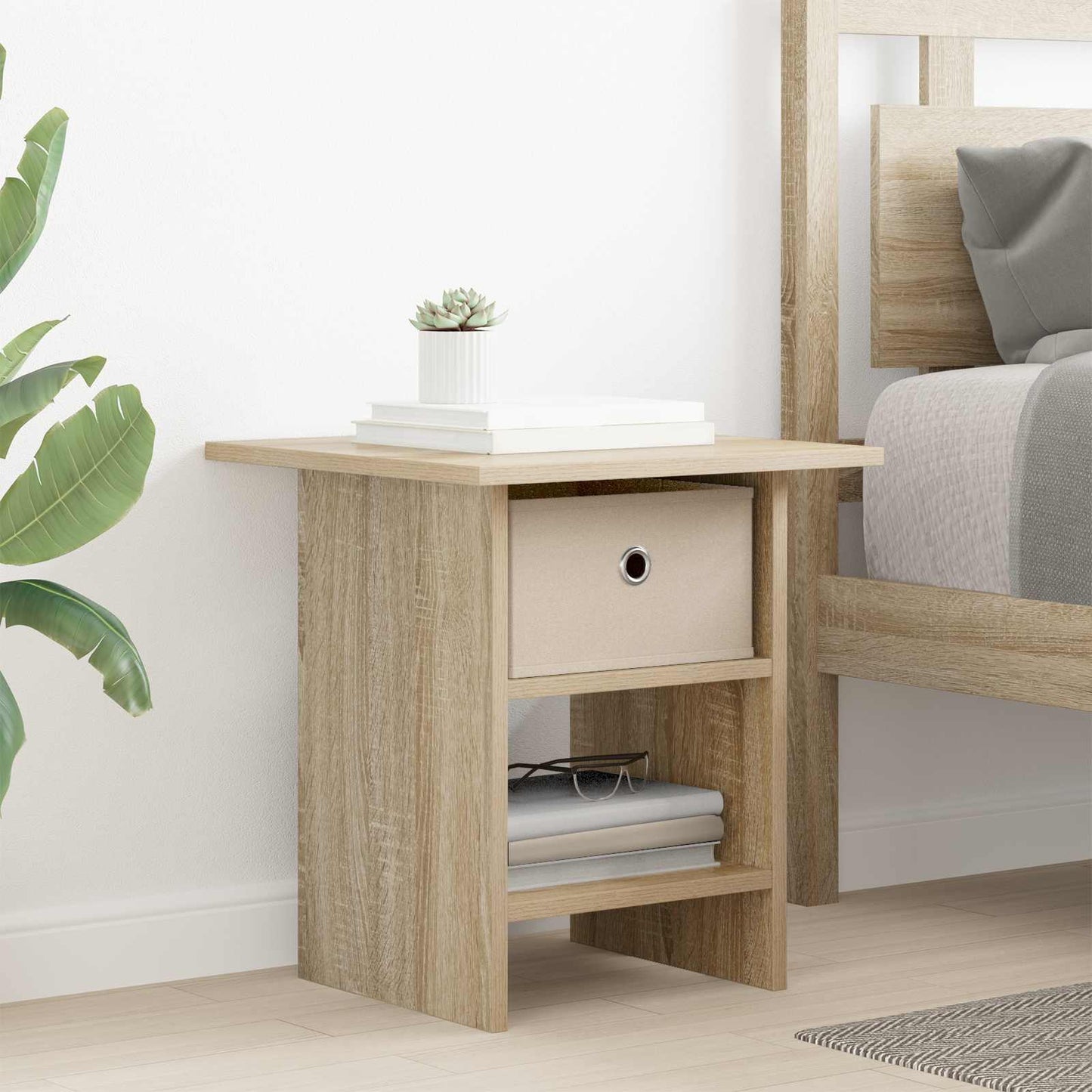 vidaXL Κομοδίνο 2 pcs Δρύς Sonoma 41 x 40 x 45 εκ Επεξεργασμένο ξύλο
