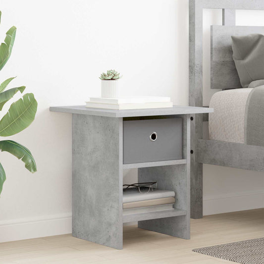 vidaXL Κομοδίνο Σκυρόδεμα Γκρι 41 x 40 x 45 εκ Επεξεργασμένο Ξύλο