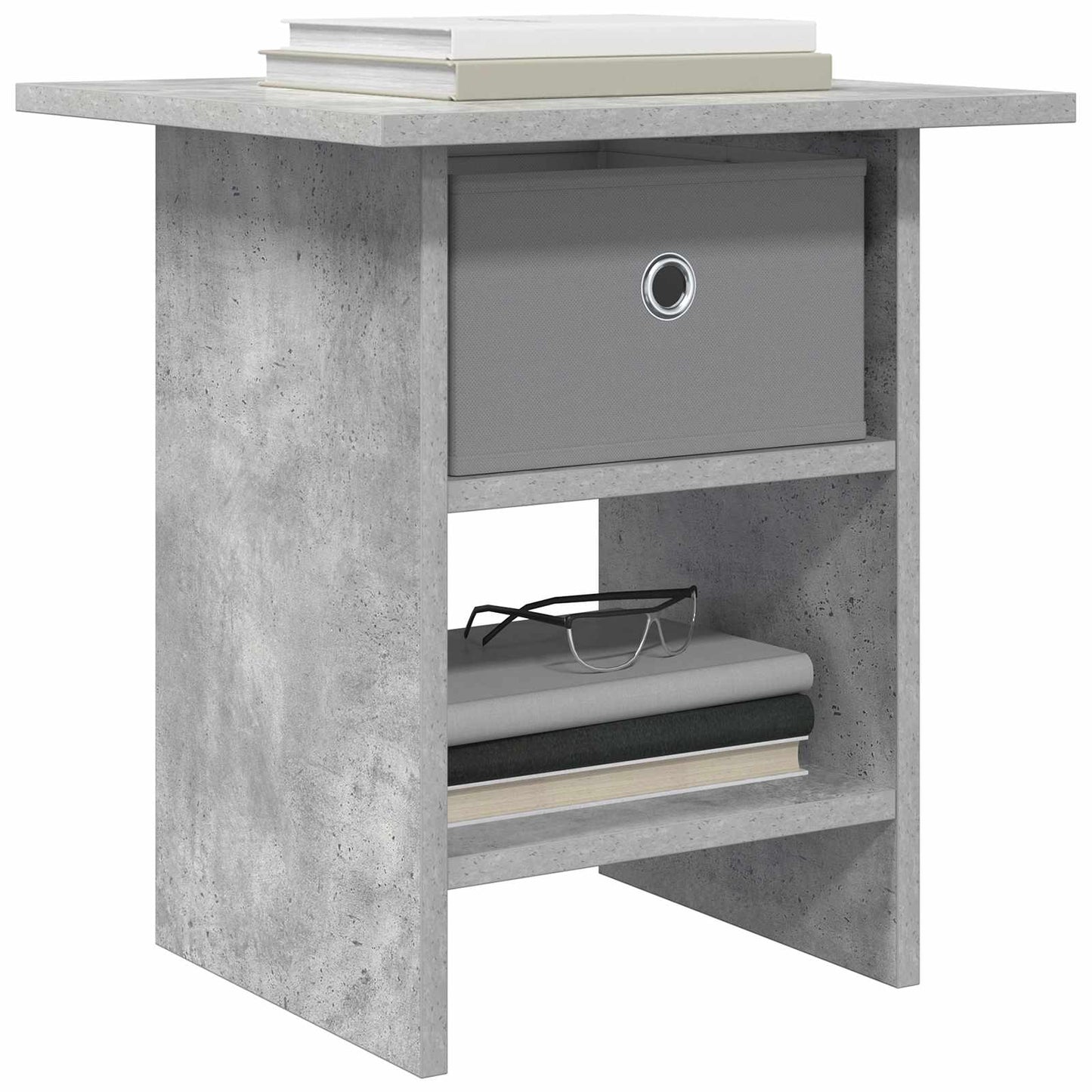 vidaXL Κομοδίνο Σκυρόδεμα Γκρι 41 x 40 x 45 εκ Επεξεργασμένο ξύλο