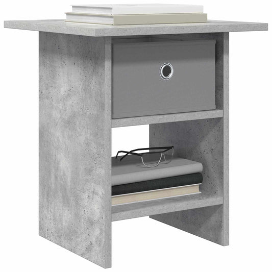 vidaXL Κομοδίνο Σκυρόδεμα Γκρι 41 x 40 x 45 εκ Επεξεργασμένο Ξύλο