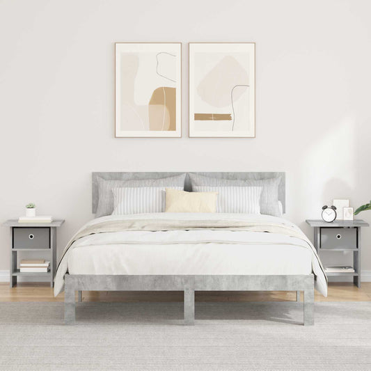 vidaXL Κομοδίνο με συρτάρι 2 pcs Σκυρόδεμα Γκρι 41 x 40 x 45 εκ
