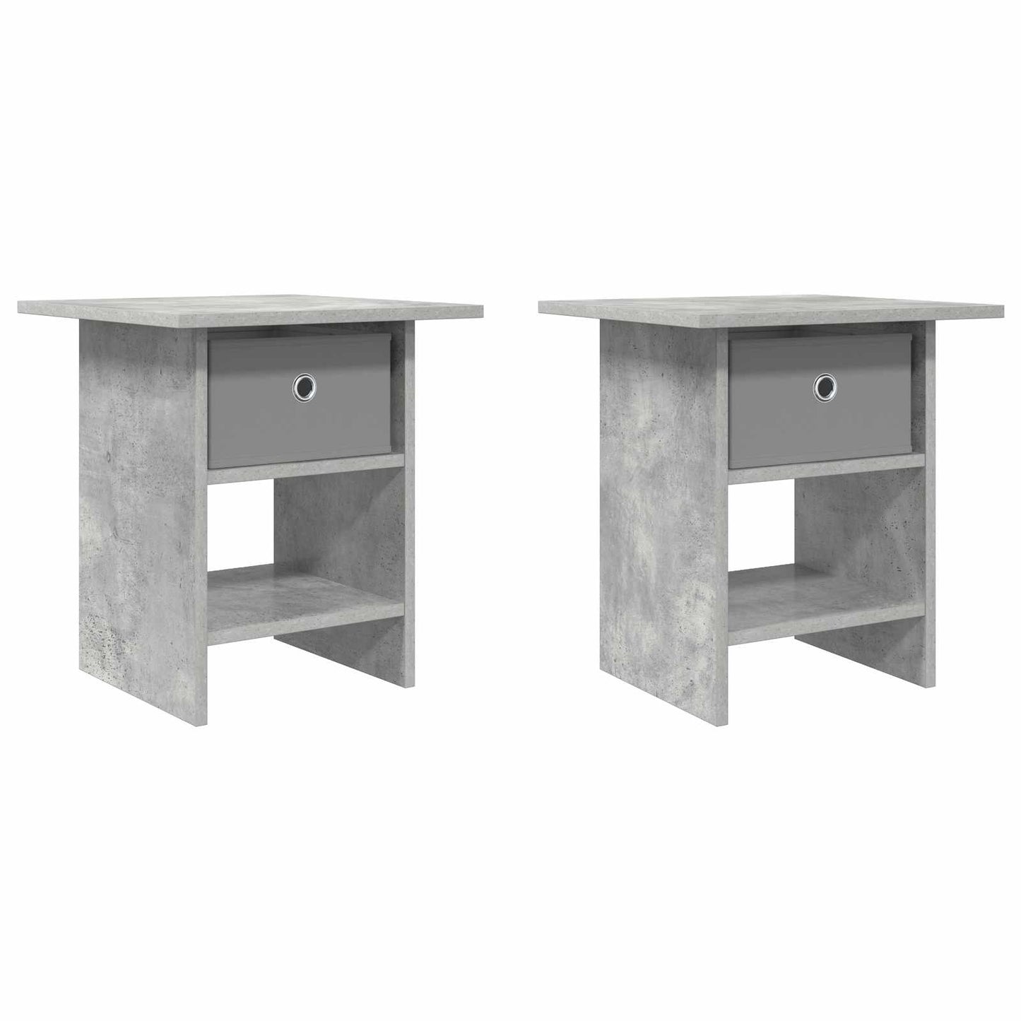 vidaXL Κομοδίνο με συρτάρι 2 pcs Σκυρόδεμα Γκρι 41 x 40 x 45 εκ