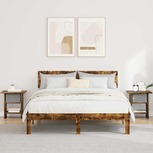 vidaXL Κομοδίνο 2 τεμ. Καπνιστό Δρύς 41 x 40 x 45 εκ