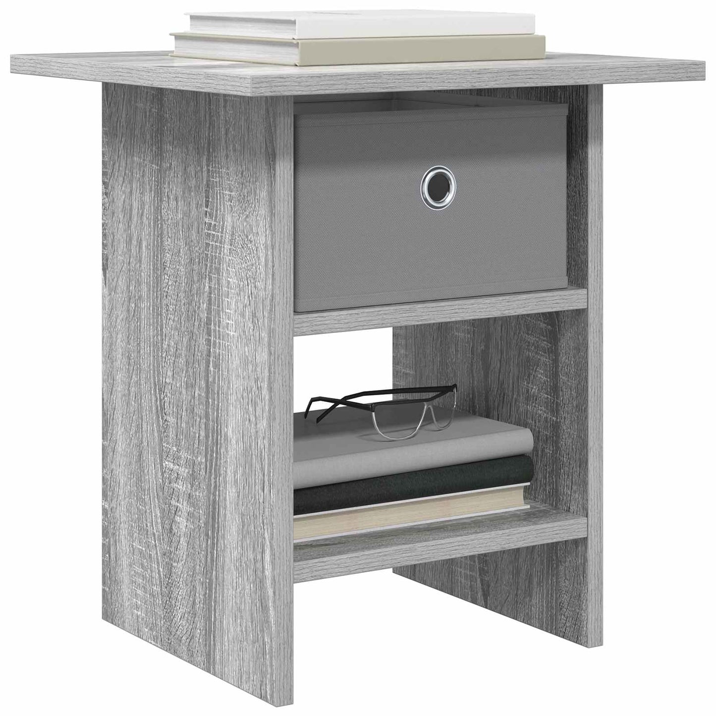 vidaXL Κομοδίνο 2 pcs Γκρίζο Σονομα 41 x 40 x 45 εκ Επεξεργασμένο ξύλο