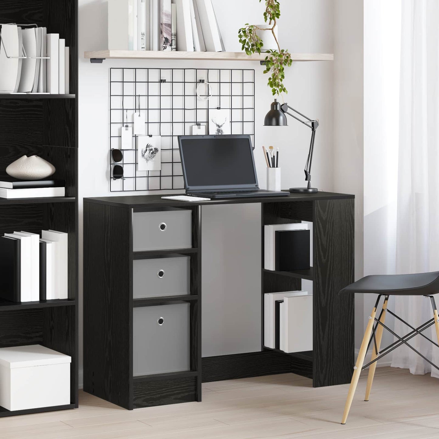 vidaXL Γραφείο Μαύρη Οξυά 100 x 40 x 75 cm Επεξεργασμένο Ξύλο
