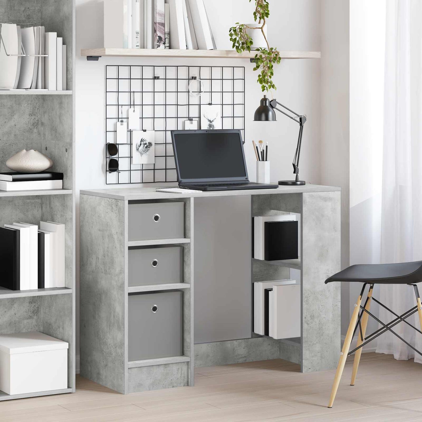 vidaXL Γραφείο Σκυρόδεμα Γκρι 100 x 40 x 75 cm Επεξεργασμένο Ξύλο