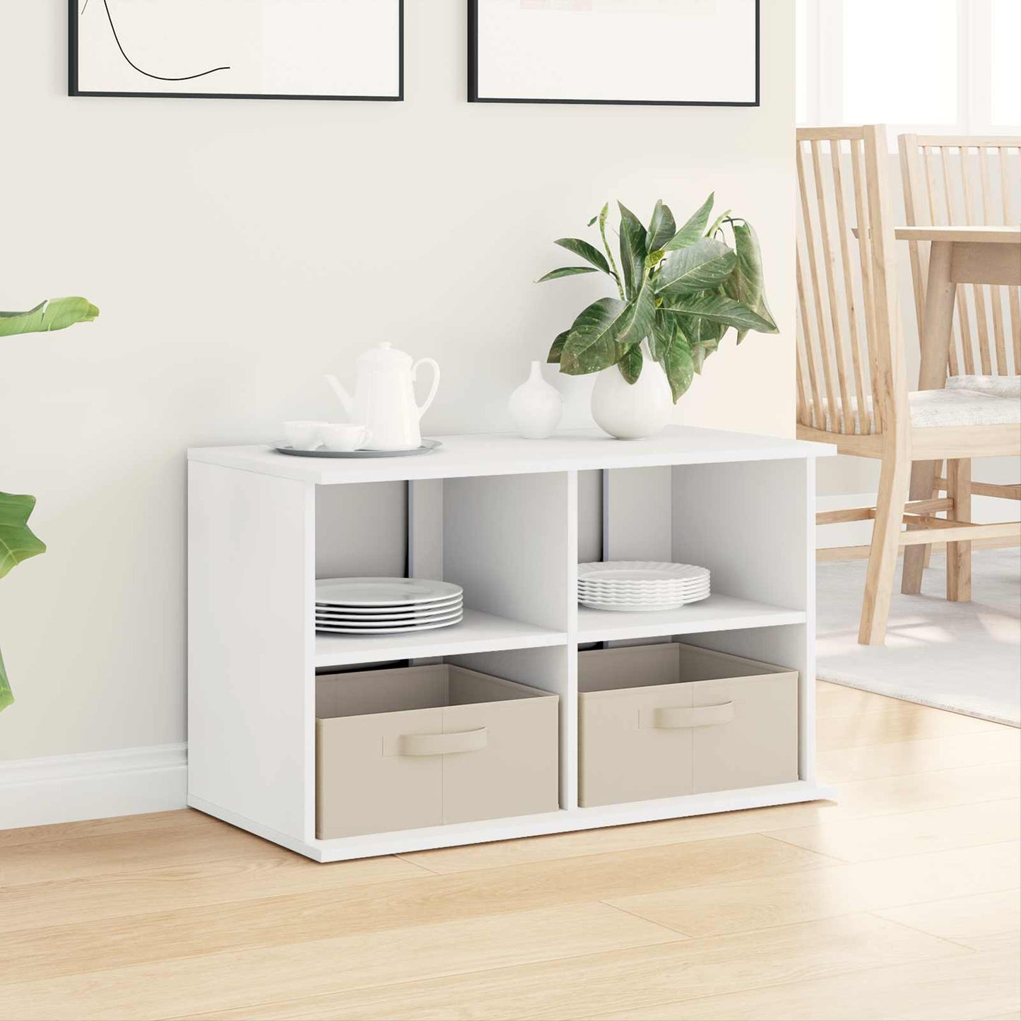 vidaXL Βάση τηλεόρασης με συρτάρι Λευκό 79 x 40 x 48 εκ