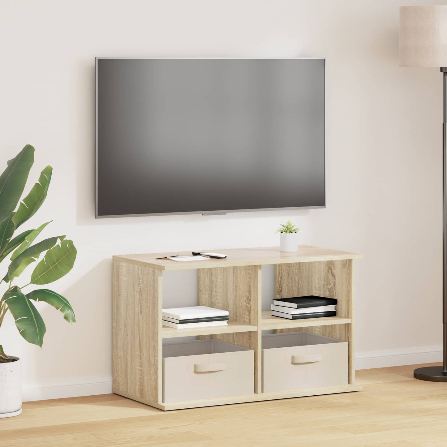 vidaXL Βάση τηλεόρασης με συρτάρι Δρύς Sonoma 79 x 40 x 48 εκ