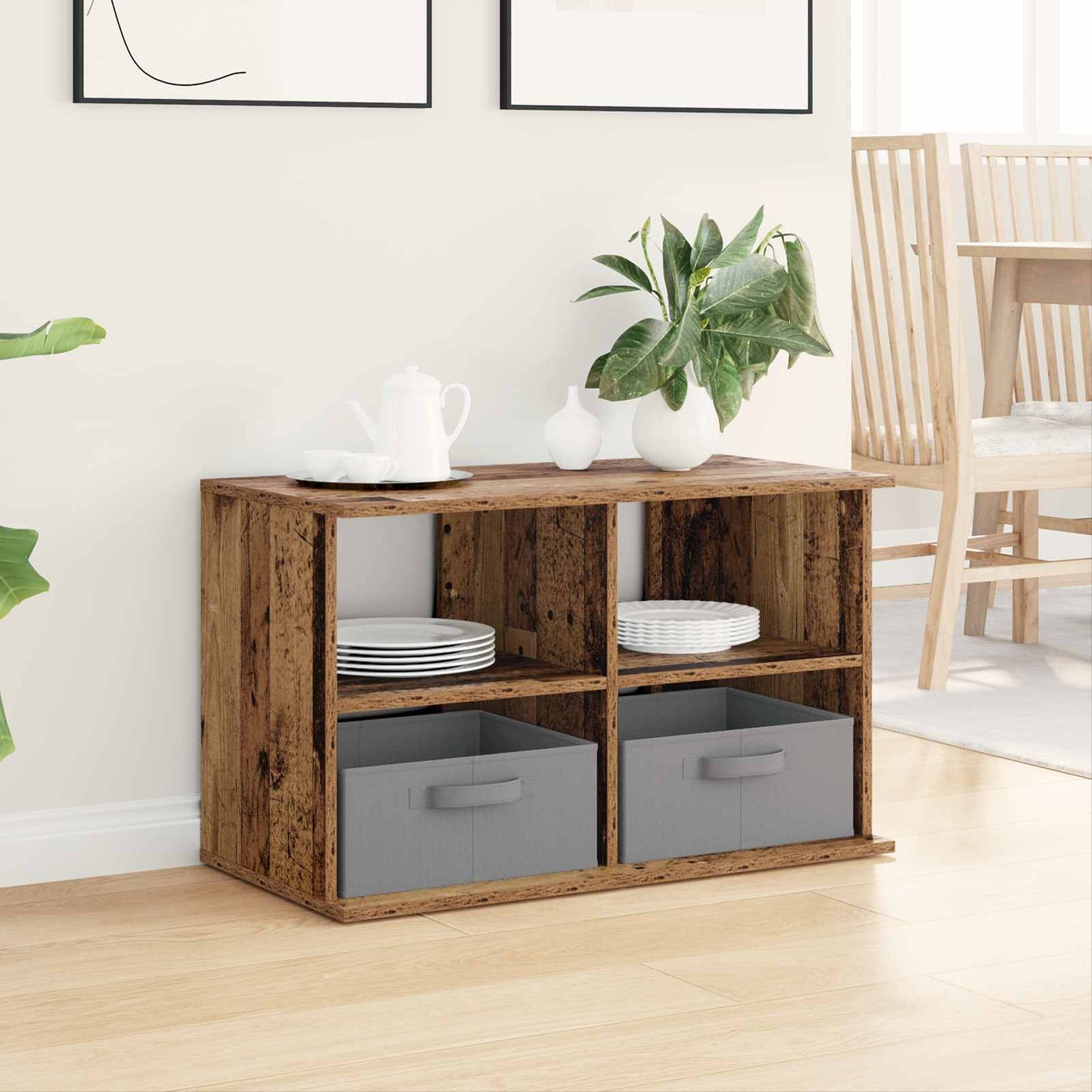 vidaXL Βάση τηλεόρασης με συρτάρι Παλιό ξύλο 79 x 40 x 48 εκ